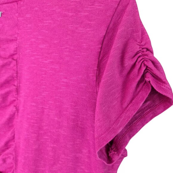 Columbia Womens Rocky Ridge III Pink Short-Sleeve Ruched Back Tee Large - Picture 3 of 8